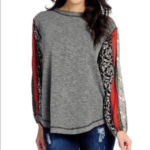 NWOT Knit, bracelet sleeve, drop shoulder boatneck